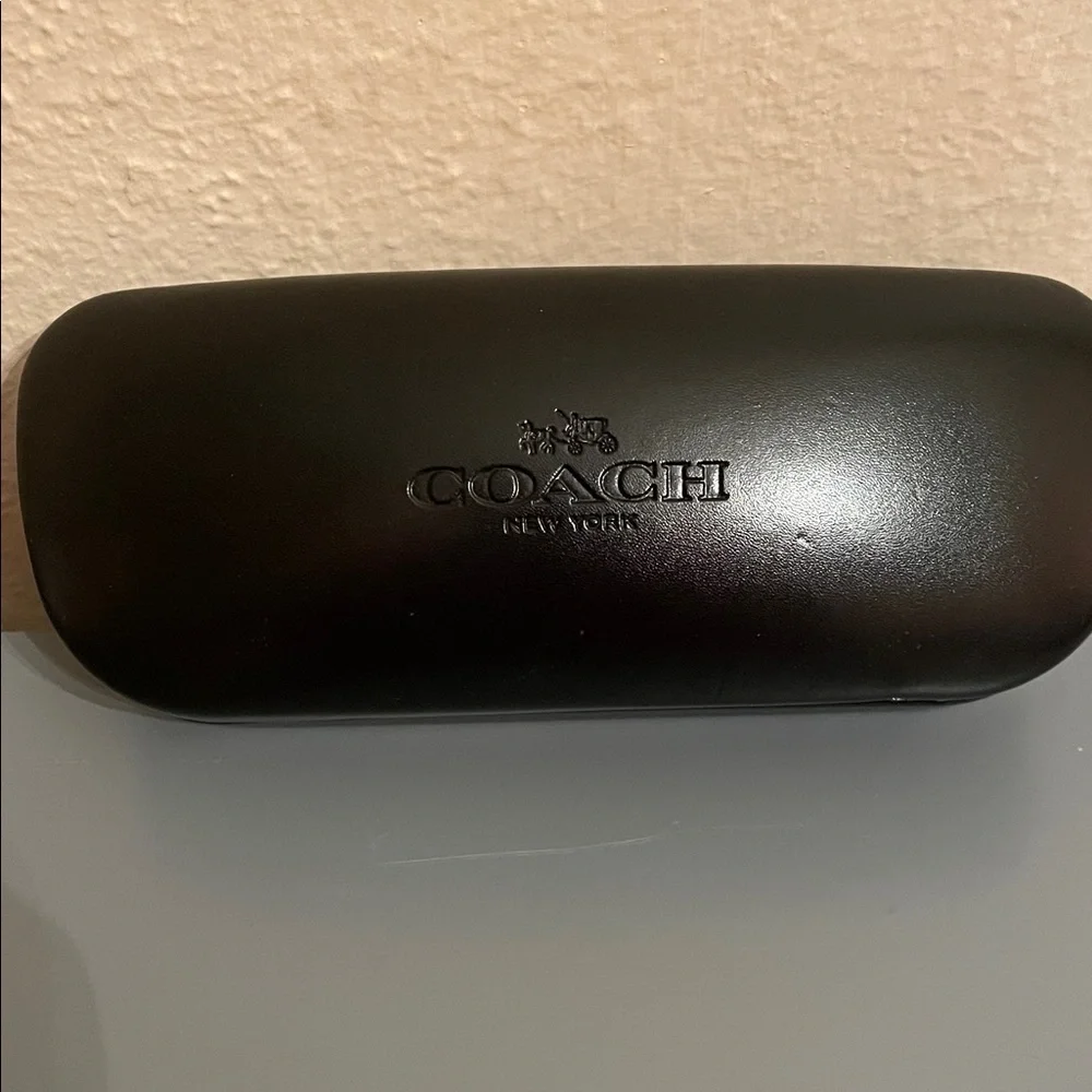 Coach Sleek Black Leather Eyewear Case
